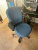 DESCRIPTION: BLUE UPHOLSTERED OFFICE CHAIR LOCATION: OFFICE QTY: 1