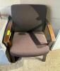 DESCRIPTION: (3) BROWN UPHOLSTERED ARM CHAIRS LOCATION: OFFICE THIS LOT IS: SOLD BY THE PIECE QTY: 3