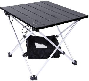 CAMPING TABLE, LIGHTWEIGHT ALUMINUM TABLE TOP FOLDING TABLES WITH MESH BAG