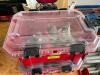 DESCRIPTION: (2) RED PLASTIC STORAGE TOTES W/ CONTENTS - ASSORTED SAFETY GEAR AND MASKS. APPROX $600 IN BREATHING GEAR AND RESPIRATORS IN TOTE LOCATIO - 2