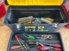 DESCRIPTION: 18" STANLEY BLACK PLASTIC TOOL BOX. BRAND / MODEL: STANLEY ADDITIONAL INFORMATION W/ CONTENTS LOCATION: WAREHOUSE QTY: 1 - 3