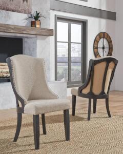 BAYLOW DINING CHAIR (SET OF 2), CREAM/BLACK