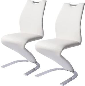 ORIGINAL MERMAID DINING CHAIR HOME SCANDINAVIAN ADULT DESK CHAIRS LEISURE CREATIVE LEATHER ART BAR COUNTER CHAIR SEAT (PACK FOR 2) (WHITE)