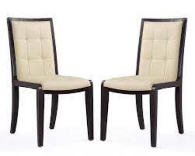 DESCRIPTION: (2) EXECUTOR DINING CHAIRS BRAND/MODEL: MANHATTAN COMFORT #DC003-CR INFORMATION: CREAM RETAIL$: $649.00 TOTAL QTY: 2