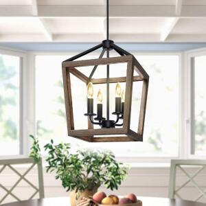 4-LIGHT RUSTIC CHANDELIER METAL PENDANT LIGHT