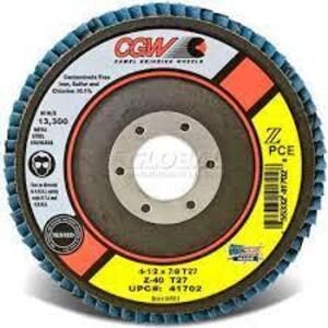 DESCRIPTION: (10) FLAP DISC BRAND/MODEL: CGW ABRASIVES #41762 INFORMATION: ZIRCONIA RETAIL$: $5.00 PER DISC SIZE: 4-1/2X7/8 QTY: 10