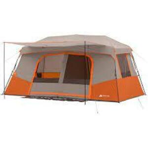 DESCRIPTION: (1) 11 PERSON TENT WITH PRIVATE ROOM BRAND/MODEL: OZARK TRAIL INFORMATION: ORANGE AND GREY RETAIL$: $200.00 EA SIZE: 14X14 QTY: 1