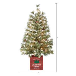 DESCRIPTION: (1) PRE-LIT PORCH CHRISTMAS TREE BRAND/MODEL: HOLIDAY TIME INFORMATION: CLEAR LIGHTS RETAIL$: $29.00 EA SIZE: 3.5 QTY: 1