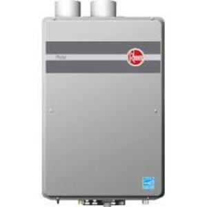 DESCRIPTION: (1) TANKLESS WATER HEATER BRAND/MODEL: RHEEM-RUUD/RTG-84DVLN INFORMATION: NATURAL GAS/11,000 TO 180,000 BTUH RETAIL$: 1,086.74 SIZE: 25-5