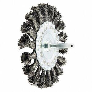 DESCRIPTION: (5) WIRE WHEEL BRUSH BRAND/MODEL: NORTON #483P41 INFORMATION: CARBON STEEL RETAIL$: $3.67 EA SIZE: 4" QTY: 5