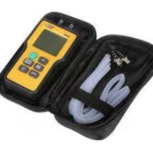 DESCRIPTION: (1) DUAL DIFFERENTIAL DIGITAL MANOMETER BRAND/MODEL: UEI #EM152 INFORMATION: YELLOW WITH BLACK CASE RETAIL$: $110.46 EA QTY: 1