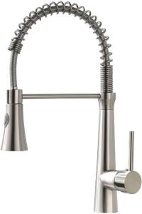 WANMAI KITCHEN FAUCETS WITH PULL DOWN SPRAYER SINGLE HANDLE HIGH ARC KITCHEN SINK FAUCET, BRUSHED NICKEL KITCHEN FAUCET