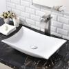 SHACO CONTEMPORARY 22.44" X 14.57" PORCELAIN CERAMIC ABOVE COUNTER BATHROOM VESSEL SINK, COUNTERTOP BOWL LAVATORY VANITY BIG BATHROOM SINK