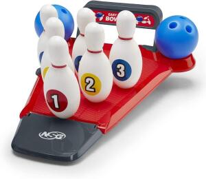 NSG EASY UP PINS BOWLING SET FOR KIDS - MINI BOWLING ALLEY WITH 6 PINS AND 2 BALLS