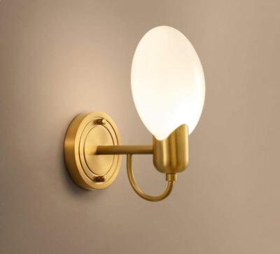 APBEAM VINTAGE BRASS WALL SCONCE WITH GLOBE GLASS SHADE GOLD WALL LIGHT FIXTURE FOR BEDROOM LIVING ROOM ENTRYWAYS