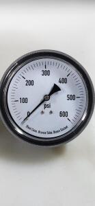 DESCRIPTION: (1) PANEL MOUNT U CLAMP PRESSURE GAUGE BRAND/MODEL: GRAINGER 4CFA9 RETAIL$: 30 SIZE: 3-1/2" DIAL QTY: 1