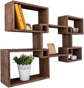 WALL MOUNTED SQUARE SHAPED FLOATING SHELVES