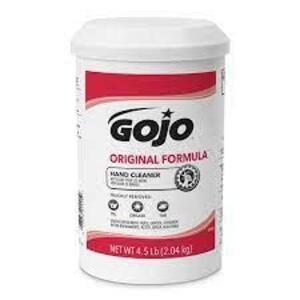 DESCRIPTION: (4) HAND CLEANER BRAND/MODEL: GOJO INFORMATION: ORIGINAL FORMULA RETAIL$: $108.49 EA SIZE: 4.5 LB QTY: 4