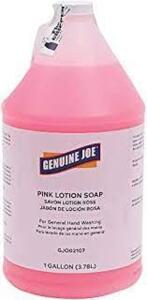 DESCRIPTION: (2) PINK LOTION SOAP BRAND/MODEL: GENUINE JOE #GJO02107 RETAIL$: $10.00 EA SIZE: 1 GALLON QTY: 2