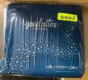 GOODNITES NIGHTTIME UNDERWEAR L/XL FITS SIZE 8-14 17 CT