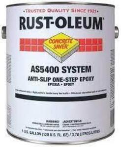 DESCRIPTION: (1) ANTI SLIP ONE STEP EPOXY BRAND/MODEL: RUST-OLEUM #AS5400 INFORMATION: BLACK RETAIL$: $249.68 EA SIZE: 1 GALLON QTY: 1