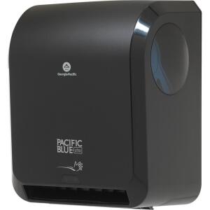 DESCRIPTION (1) PACIFIC BLUE GEORGIA PACIFIC PAPER TOWEL DISPENSER BRAND/MODEL GPC59590 ADDITIONAL INFORMATION BLACK/AUTOMATED/RETAILS AT $43.85 SIZE