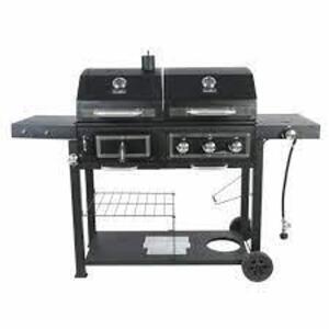 DESCRIPTION: (1) DUAL FUEL GAS/CHARCOAL GRILL BRAND/MODEL: REVOACE/GBC1793W INFORMATION: 557 SQUARE INCH COOKING AREA, 12,000 BTU SIDE BURNER RETAIL$: