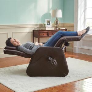 Fully-Automatic Reclinable Massaging/Heating Zero Gravity Recliner - Dark Brown