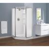 Foundations 38 in. W x 70.63 in. H 3-Piece Glue Up Corner Shower Wall Surround in White