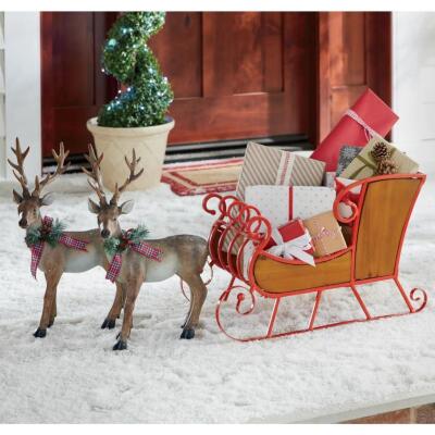 Outdoor Sleigh and Reindeer