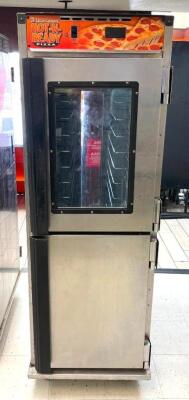 FULL HEIGHT STAINLESS STEEL INSULATED MOBILE HEATED CABINET WITH THROUGH DOORS