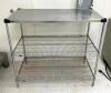 4' STAINLESS STEEL TABLE WITH WIRE SHELVING STORAGE