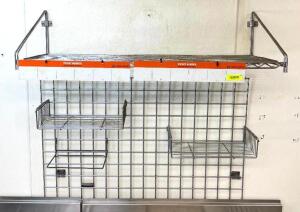 4' WALL MOUNT WIRE SHELF WITH WALL RACK