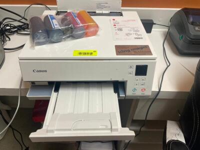 DESCRIPTION: CANON TS6320 COLOR EDIBLE FOOD PRINTER BRAND / MODEL: CANON TS6320 ADDITIONAL INFORMATION W/ COLOR FOOD DYE. RETAILS FOR $350 LOCATION: O