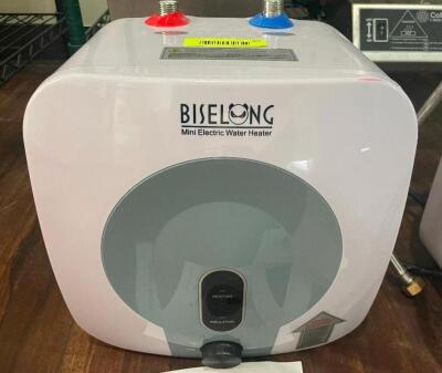 DESCRIPTION: BISELONG SY-8 MINI ELECTRIC WATER HEATER BRAND / MODEL: BISELONG SY-8 ADDITIONAL INFORMATION 1500W, 120 VOLT LOCATION: KITCHEN QTY: 1