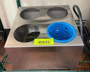 DESCRIPTION: FOUR GROUP STAINLESS SILVERWARE CADDY LOCATION: KITCHEN QTY: 1