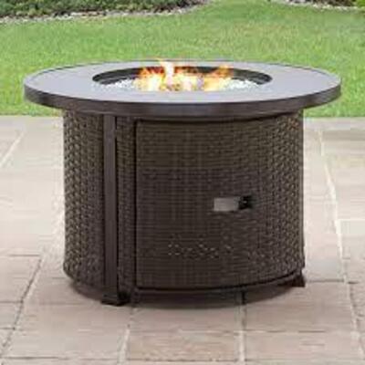 DESCRIPTION: (1) ROUND GAS FIRE PIT BRAND/MODEL: BETTER HOMES AND GARDENS INFORMATION: COLEBROOK RETAIL$: $339.00 EA SIZE: 37" QTY: 1