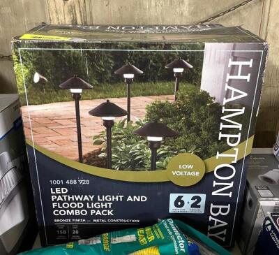 Low-Voltage Bronze Outdoor Integrated LED Landscape Path Light and Flood Light Kit (8-Pack)