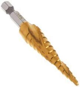 DESCRIPTION: (2) STEP DRILL BIT BRAND/MODEL: DEWALT/DWA1783IR INFORMATION: HIGH SPEED STEEL/SPIRAL-FLUTE/TITANIUM RETAIL$: 22.99 EACH SIZE: 1/8" - 1/2