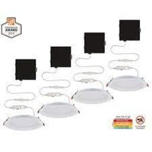 Slim Baffle 4 in. Color Selectable New Construction and Remodel Canless Recessed Integrated LED Kit (4-Pack)