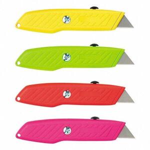 DESCRIPTION: (25) UTILITY KNIVES BRAND/MODEL: PACIFIC HANDY CUTTER INFORMATION: NEON YELLOW, GREEN, ORANGE, AND PINK RETAIL$: $60.25 TOTAL SIZE: 6" QT