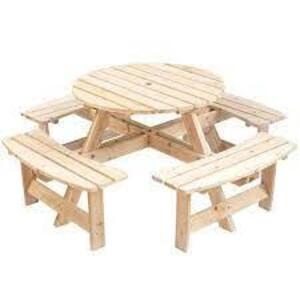 DESCRIPTION: (1) 8 PERSON PICNIC TABLE BRAND/MODEL: GARDENISED #QI003903 INFORMATION: WOOD RETAIL$: $250.00 EA SIZE: 8 PERSON QTY: 1