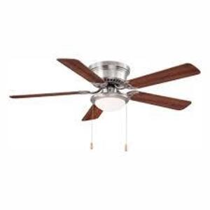 Hugger 52 in. LED Indoor Brushed Nickel Ceiling Fan with Light Kit