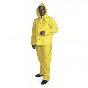 DESCRIPTION: (3) 3 PIECE RAINSUIT WITH DETACHABLE HOOD BRAND/MODEL: CONDOR #5T911 INFORMATION: YELLOW RETAIL$: $31.81 EA SIZE: SIZE SMALL QTY: 3