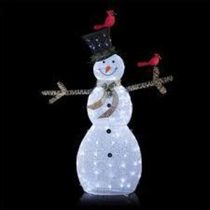 DESCRIPTION: (1) LARGE SNOWMAN DECORATION BRAND/MODEL: ALPINE #CHT892 RETAIL$: $142.70 EA SIZE: 64 x 19 x 90 inche QTY: 1