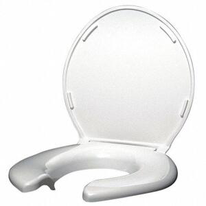 DESCRIPTION: (1) TOILET SEAN BRAND/MODEL: BIG JOHN #12G705 INFORMATION: WHITE RETAIL$: $133.33 EA SIZE: Slow Close Hinge, 2 1/2 in Seat Ht, Open, Incl