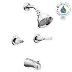 Adler 2-Handle 1-Spray Tub and Shower Faucet in Chrome (Valve Included)