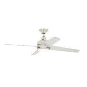 Mercer 52 in. LED Indoor Brushed Nickel Ceiling Fan with Light Kit and Remote Control