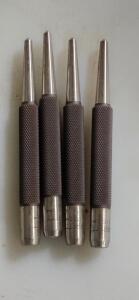 DESCRIPTION: (4) STEEL CETER PUNCHES BRAND/MODEL: STARRETT 50487 RETAIL$: $10.72 ea SIZE: 5/32" 4" OAL QTY: 4