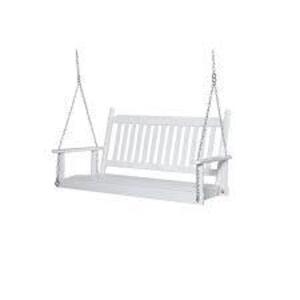 2-Person White Porch Swing